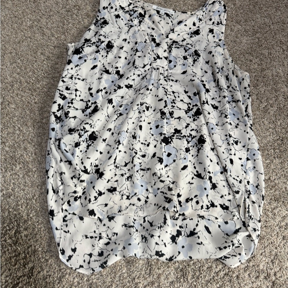 Elegant Black and White Floral Women's Shirt